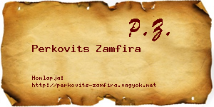 Perkovits Zamfira névjegykártya